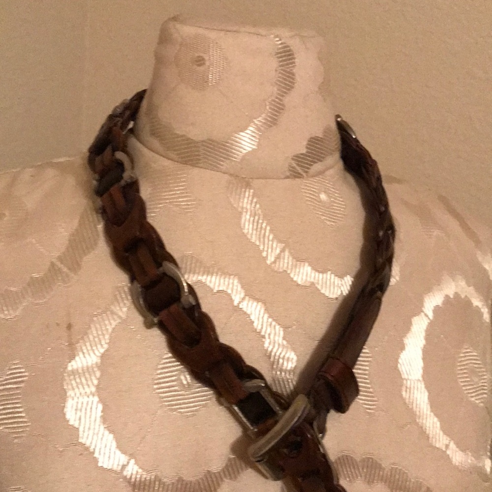 Vintage Amiee Lynn Leather horseshoe belt - Small